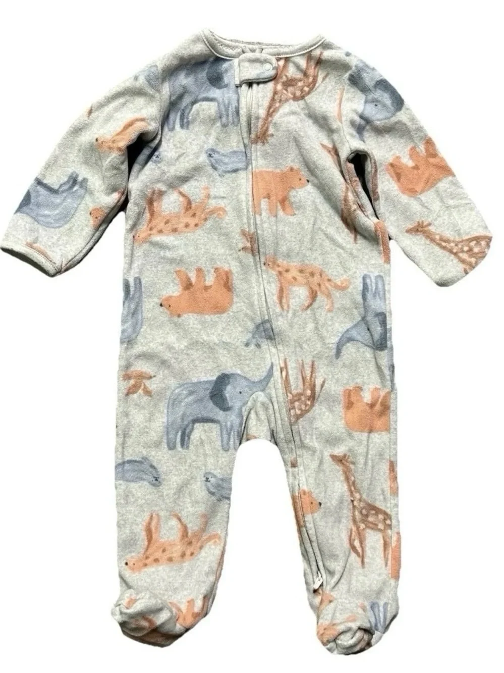 Baby Boy Footie Pajama Lot Size 6-9 Months 2 Way Zipper Cotton Fleece